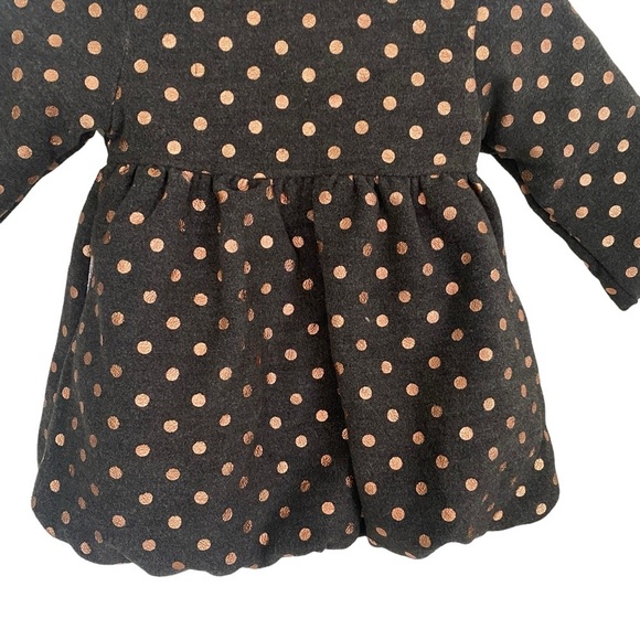 Penelope Mack Grey Polka Dot Flower Accent Coat Sz 3T - Picture 4 of 8